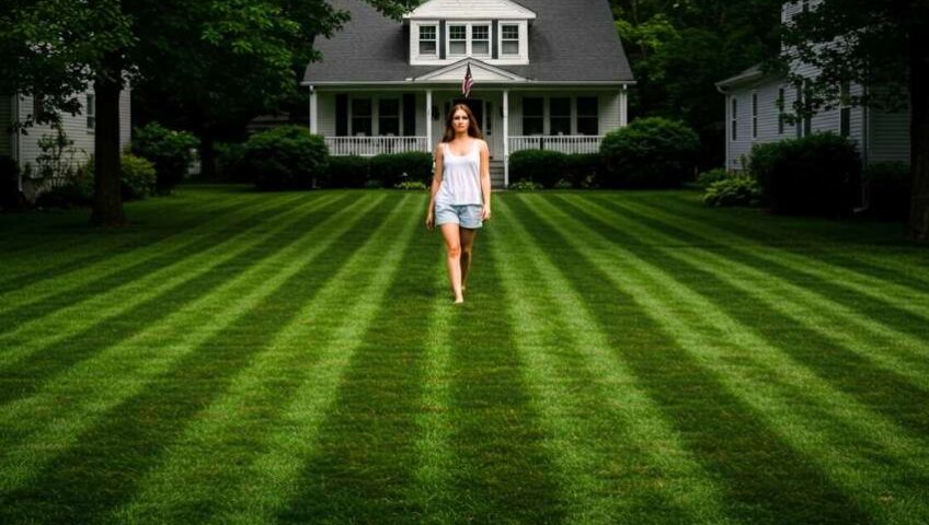 Precision lawn mowing in Nazareth, PA with stripes and clean edges — 2Knights Landscaping