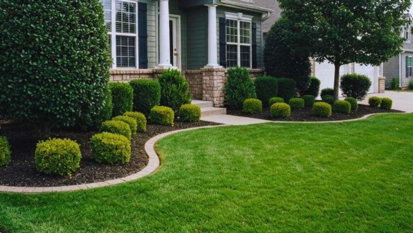 Well-maintained residential property in Nazareth, PA with neat lawn, trimmed shrubs, and polished curb appeal from weekly maintenance service.