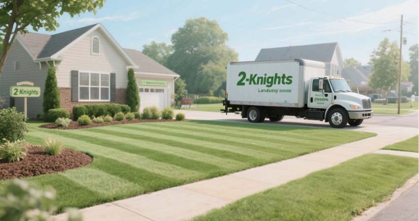 Professional landscaping in Nazareth PA by 2Knights Landscaping — lawn mowing and mulch beds