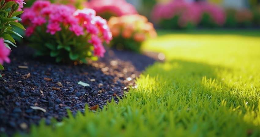 Bed redefining service in Nazareth PA with crisp edges and fresh mulch by 2Knights Landscaping.